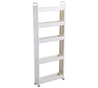 Carrello Portaoggetti Estraibile For Dispensa, Organizer For Scaffali Con Cestelli Portaoggetti Larghi 10 Cm, Carrello Salvaspazio Con Ruote For Cucina Bagno Lavanderia Sedili Stretti ( Color : 5-laye