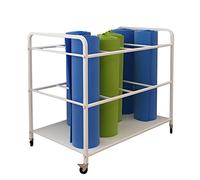 Carrello Portaoggetti Extra Large Con Ruote, Rulli In Schiuma Stretti E Resistenti E Portaoggetti Per Attrezzature Per La Mobilità Con 2 Ruote Bloccabili Per Studio/Palestra, Bianco-80X50X70 Cm, Bian