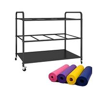 Carrello Portaoggetti Extra Large Con Ruote, Rulli In Schiuma Stretti E Resistenti E Portaoggetti Per Attrezzature Per La Mobilità Con 2 Ruote Bloccabili Per Studio/Palestra, Bianco-80X50X70 Cm, Nero