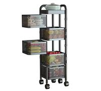 Carrello portaoggetti in metallo a 5 ripiani per frutta e verdura, con ruote, supporto organizer per cipolle, patate, snack, scaffale da cucina