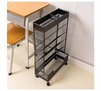 Carrello portaoggetti in metallo con ruote, libreria mobile a 6 ripiani per ufficio, dormitorio e aula