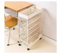 Carrello portaoggetti in metallo con ruote, libreria mobile a 6 ripiani per ufficio, dormitorio e aula