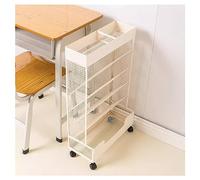 Carrello portaoggetti in metallo con ruote, libreria mobile a 6 ripiani per ufficio, dormitorio e aula