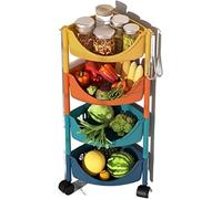 Carrello Portaoggetti, Mensola Angolare da Cucina, Ripiano Multistrato per Frutta E Verdura dal Pavimento al Soffitto Forniture per Scaffali per Frutta E Verdura, Cestino per, 4-Layer, One Size
