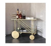Carrello portaoggetti moderno in vetro e metallo con isola e ripiano portaoggetti per servire caffè/vino, carrello da cucina mobile con ruote