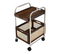 Carrello portaoggetti multifunzionale con ruote, cestino inferiore e ripiano per il trucco, per camera da letto e comodino, organizer salvaspazio per oggetti essenziali