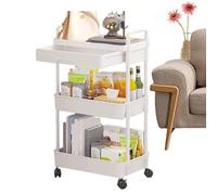 Carrello portaoggetti multiuso su ruote, carrello portaoggetti per cassetti, utility, carrello da cucina con 3 ripiani, scaffale a rotelle, organizzatore mobile per cucina, camera da letto, soggiorno