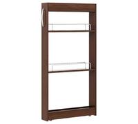 Carrello portaoggetti, organizer con ruote, carrello multiuso in legno, armadio stretto salvaspazio per bagno, cucina, sala da pranzo, dispensa