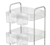 Carrello Portaoggetti - Organizzatore Multi-livello In Acrilico, Carrello Per Snack Mobile | Scaffale Trasparente Con Ruote E Maniglia, Cestini Sospesi Per Cucina, Dispensa, Bagno, Camera Da , Uf