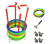 Carrello portaoggetti per Cerchio per esercizi in PVC, espositivo per in piedi per lezioni di educazione fisica nella scuola media con ruote antiscivolo silenziose, per scuole e palestra(40cm/15.7in)