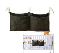 Carrello portaoggetti per culla - Organizer leggero da comodino per culla, garza di cotone | Borsa tascabile per bottiglie, libri, salviette, e, organizer per la cameretta da viag