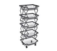 Carrello portaoggetti per frutta e verdura, pieghevole, mensola da cucina dal pavimento al soffitto, carrello mobile da bagno e soggiorno, scaffale per frutta e verdura, cesto di frutta da cucina