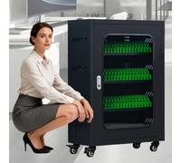 Carrello portaoggetti per Laptop e Tablet con Luce di Punta, Carrello di Ricarica preassemblato con Ruote e Blocco, Carrello di Ricarica Mobile per aule, Hotel,50