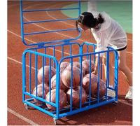 Carrello portaoggetti per palloni da basket e calcio, resistente, organizer per attrezzature sportive con ruote, gabbia in metallo impilabile per palloni da basket e calcio, ideale per scuola e