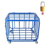 Carrello portaoggetti per palloni sportivi, gabbia portaoggetti per pallacanestro da pallavolo con serratura e ruote, garage per scuola all'aperto grande organizer per palloni sportivi, blu, S