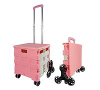 Carrello portaoggetti Pieghevole a 8 Ruote per Salire Le Scale con ringhiere Regolabili può sopportare 35 kg (Colore: Verde) ()