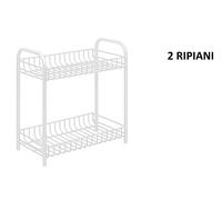 CARRELLO PORTAOGGETTI PORTA OGGETTI 4 RIPIANI BIANCO PER CUCINA BAGNO STUDIO FRU