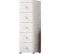 Carrello portaoggetti sottile con cassetti, armadietto da bagno bianco su ruote, multi dimensione, cassettiera autoportante per uso domestico e ufficio