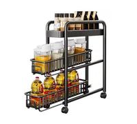 Carrello portaoggetti sottile con cestini estraibili, scaffale a più livelli per spazi ristretti e organizzazione del bagno