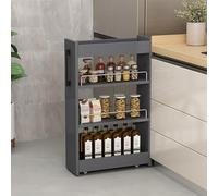 Carrello portaoggetti sottile con ruote e maniglia, armadio da cucina stretto per organizzare le spezie, mensola salvaspazio ideale per cucine piccole e accanto al frigorifero