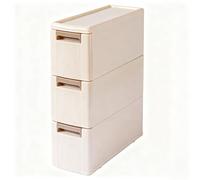 Carrello Portaoggetti Sottile con Ruote In Plastica PP Design con Cassetti Multistrato di Grande Capacità Organizer per Il Bagno per Cucina, Lavanderia e Spazi Ristretti(18 * 45 * 60cm)