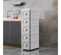 Carrello portaoggetti sottile con ruote, salvaspazio da bagno, durevole e resistente all'usura, perfetto per piccoli spazi come cucine e bagni
