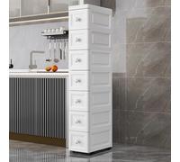 Carrello portaoggetti sottile da cucina con ruote, a più livelli, per bagno, per cucina e lavanderia, salvaspazio, soluzione di archiviazione facile da spostare