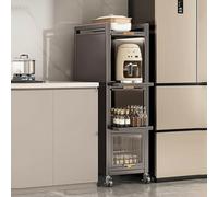 Carrello portaoggetti sottile, design multistrato, organizer per ruote, per cucina, bagno, piccolo spazio, acciaio al carbonio, facile mobilità