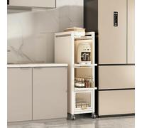 Carrello portaoggetti sottile, design multistrato, organizer per ruote, per cucina, bagno, piccolo spazio, acciaio al carbonio, facile mobilità
