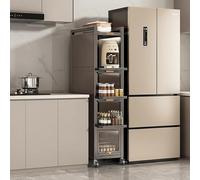 Carrello portaoggetti sottile, design multistrato, organizer per ruote, per cucina, bagno, piccolo spazio, acciaio al carbonio, facile mobilità