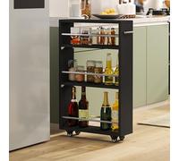 Carrello portaoggetti sottile, portaspezie, carrello da cucina stretto con maniglie e ruote, mobili salvaspazio per riporre le porte