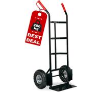 Carrello Portapacchi Carrelino Porta Sacchi Trasporto Ruote Massima 200 Kg Nero