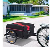 Carrello portapacchi per biciclette HOMCOM cargo trailer robusto nero capacitÃ elevata facile da trainare nuovo