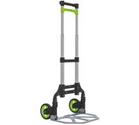 Carrello Portapacchi Pieghevole con Maniglia Telescopica Capacità 70 kg in Alluminio Argento