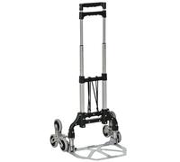 Carrello Portapacchi Pieghevole per Scale 70-30 Kg in Alluminio Nero e Grigio