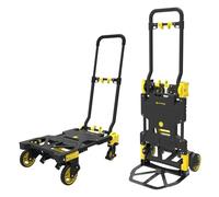 Carrello Portapacchi Pieghevole Professionale FOLD MAX 2 in 1, Trasformabile Trolley/Piattaforma 2-4 Ruote, Portatutto Richiudibile Compatto, Portata 70/137 kg, per Scatole, Pacchi e Legna Resistente