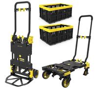 Carrello Portapacchi Portatutto Piattaforma Pieghevole Trasforma 2IN1 + 2 Ceste