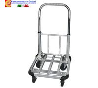 Carrello Portapacchi Telescopico 4 Ruote Portacasse in Alluminio 150Kg H57÷67