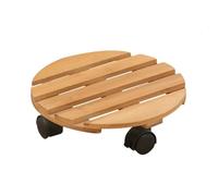 Carrello Portapiante con Ruote Supporto for piante con ruote Supporto for piante Carrello in legno da 12 pollici Supporto for piante con rotelle bloccabili for esterni e interni(Beige 1pc)