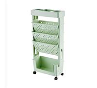 Carrello portariviste, carrello mobile a 5 ripiani, con ruote, multiuso, per libri e documenti