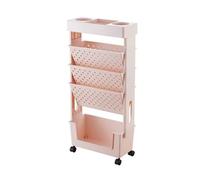 Carrello portariviste, carrello mobile a 5 ripiani, con ruote, multiuso, per libri e documenti