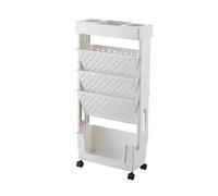 Carrello portariviste, carrello mobile a 5 ripiani, con ruote, multiuso, per libri e documenti