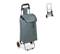 (TG. 1 pz.) Relaxdays, Grigio Carrello Portaspesa, Pieghevole, 25 l, Shopping Tr