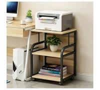Carrello Portastampante Su Ruote A 3/4 Ripiani Con Ruote Bloccabili | Ripiano Multifunzione Robusto Per Stampanti - Ideale Per L'ufficio Domestico(Natural-B,50x40x74.5cm)