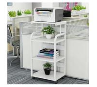 Carrello Portastampante Su Ruote A 3/4 Ripiani Con Ruote Bloccabili | Ripiano Multifunzione Robusto Per Stampanti - Ideale Per L'ufficio Domestico(White-A,50x40x107cm)