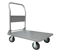 Carrello portatile a pianale piatto, carrello a mano con piattaforma in acciaio resistente, con manico pieghevole e ruote girevoli, ideale per il trasporto di bagagli e merci, capacità massima di
