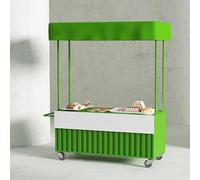 Carrello portatile all'aperto dell'alimento con il baldacchino e le ruote per le vendite dello spuntino del mercato e del