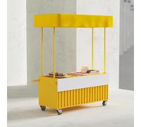 Carrello portatile all'aperto dell'alimento con il baldacchino e le ruote per le vendite dello spuntino del mercato e del