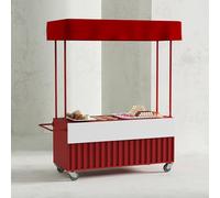 Carrello portatile all'aperto dell'alimento con il baldacchino e le ruote per le vendite dello spuntino del mercato e del