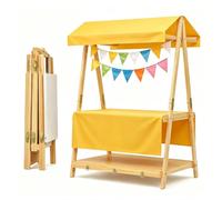Carrello portatile in legno con baldacchino, supporto per limonata per | Espositore pieghevole versatile per vendita di dolci, fiere artigianali ed eventi stagionali, perfetto per mostrare le tue